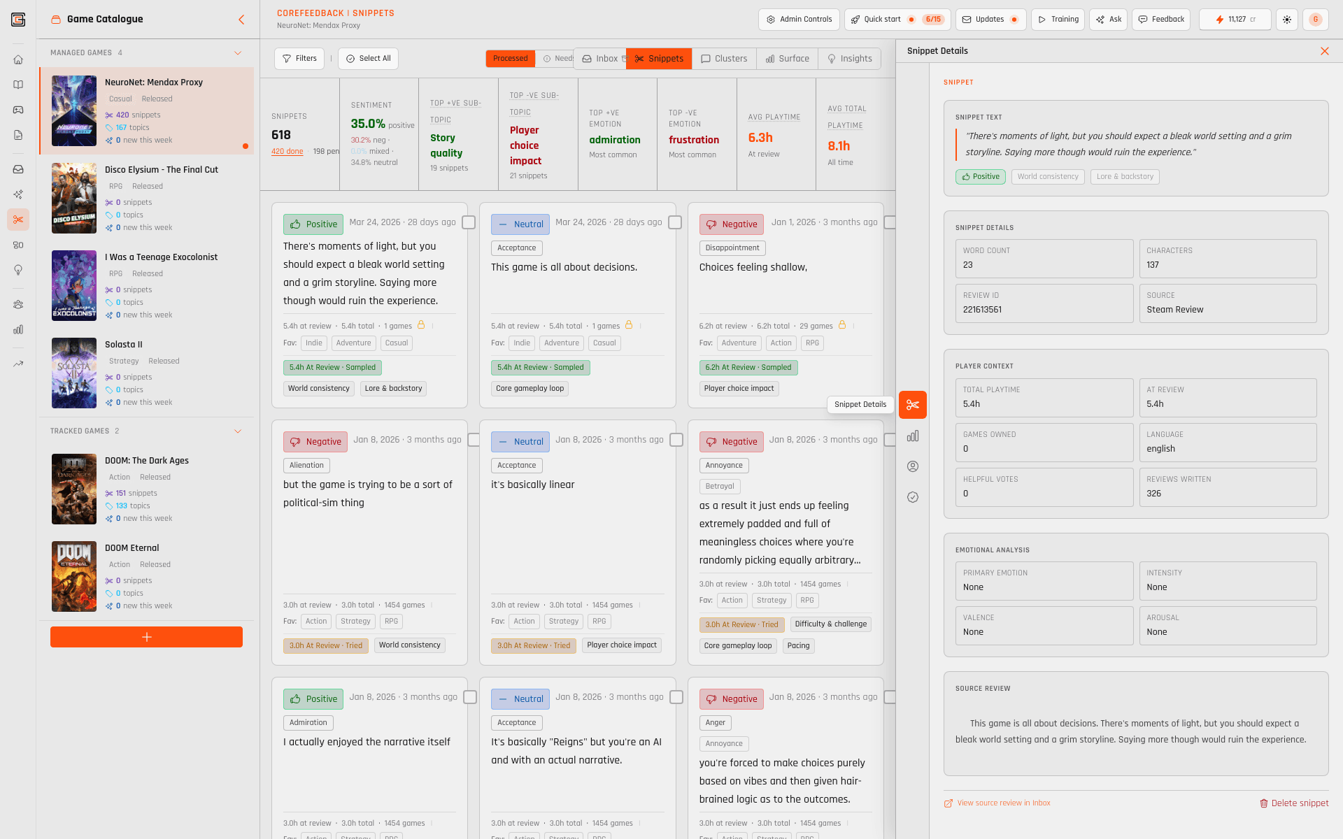 CoreFeedback — REVIEWS ARE LOUD. — EVIDENCE IS QUIET. — Evidence (snippets)