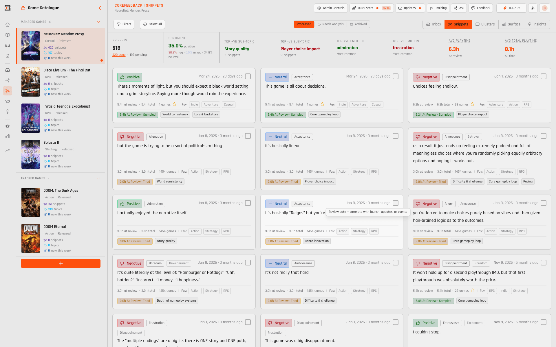 GameDataCore product — Once your players are playing.
